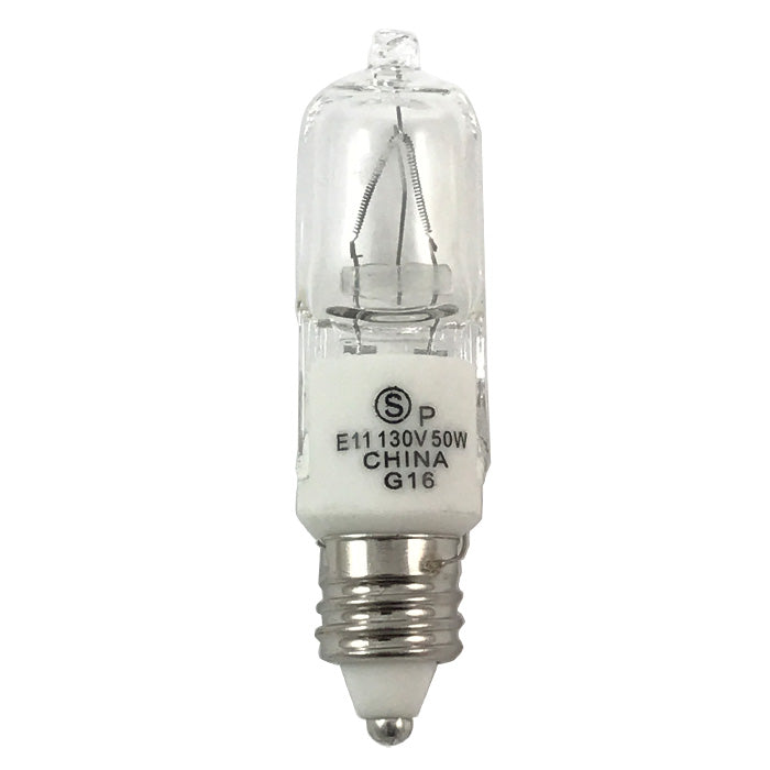 Satco S3198 50W 130V E11 base halogen light bulb