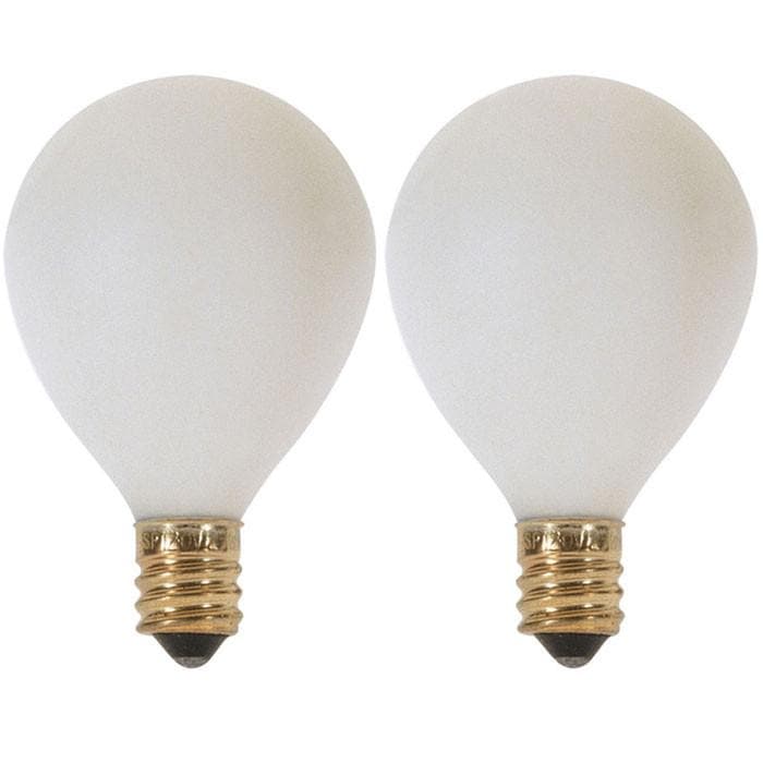 Satco S3755 10W 120V Globe G12.5 Satin White E12 Candelabra Incand. - 2 bulbs