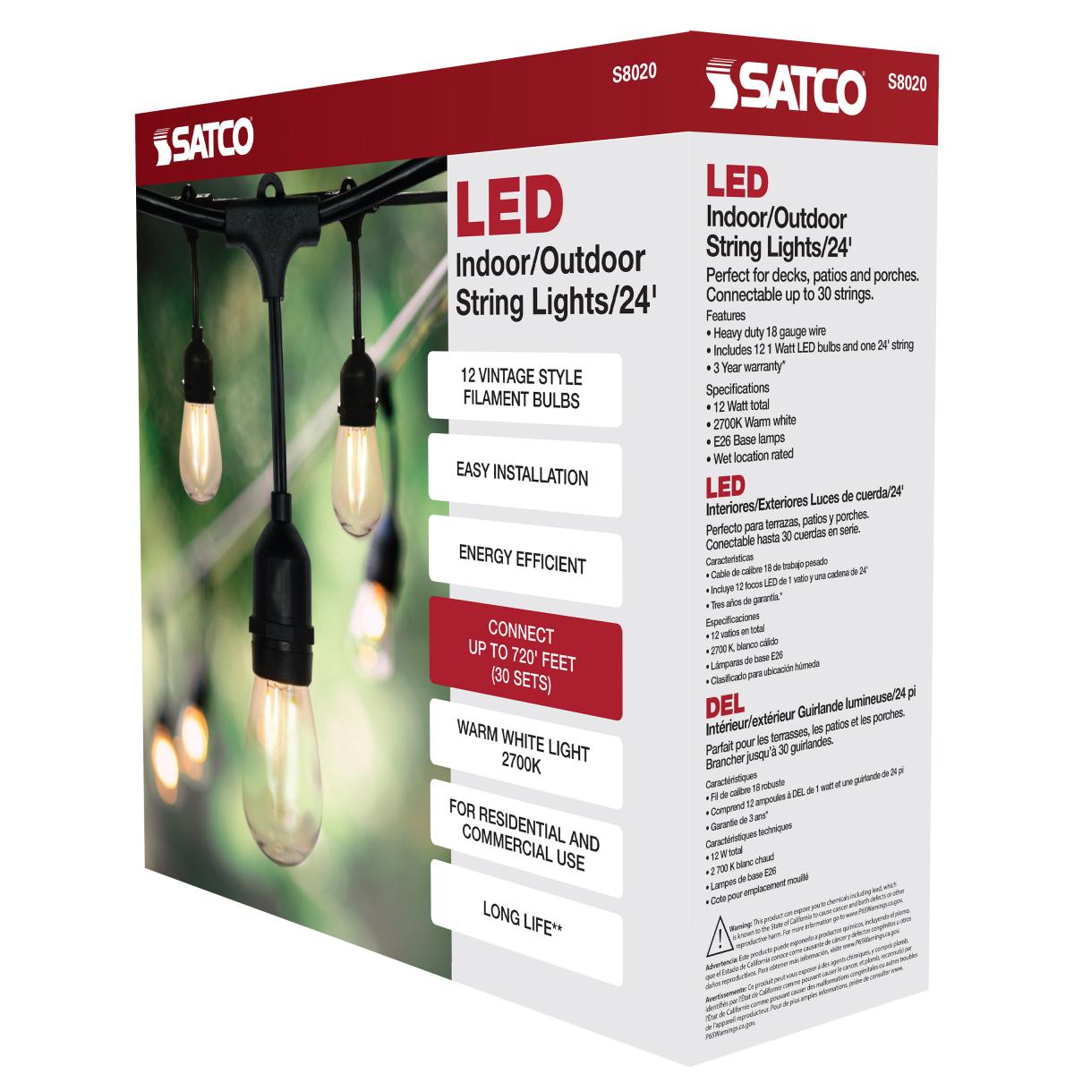 Satco S8020 288 Inch 12W 12 LED String Light