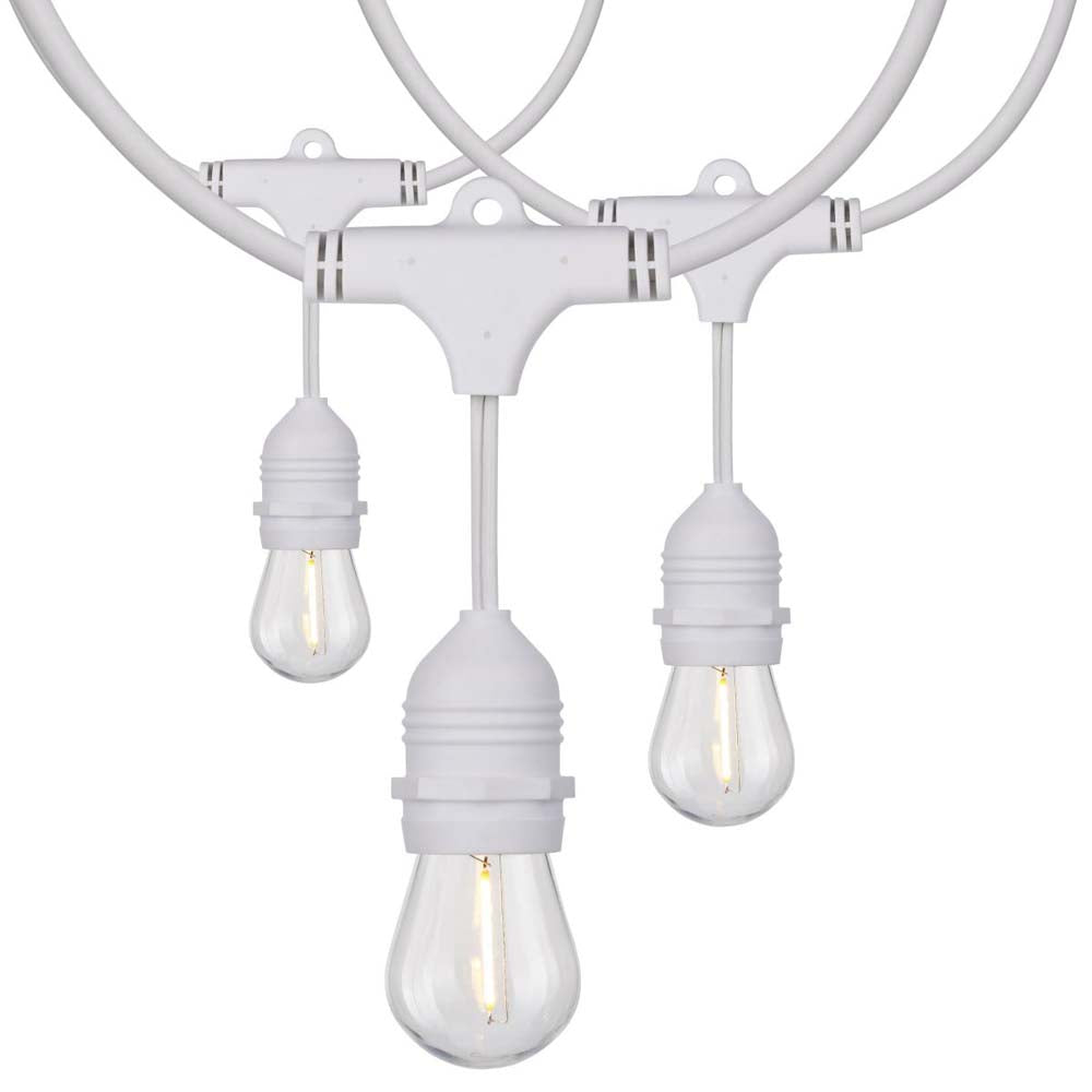 24-ft 12w 120v White Cord LED String Light - Includes 2200K 12-S14 bulbs