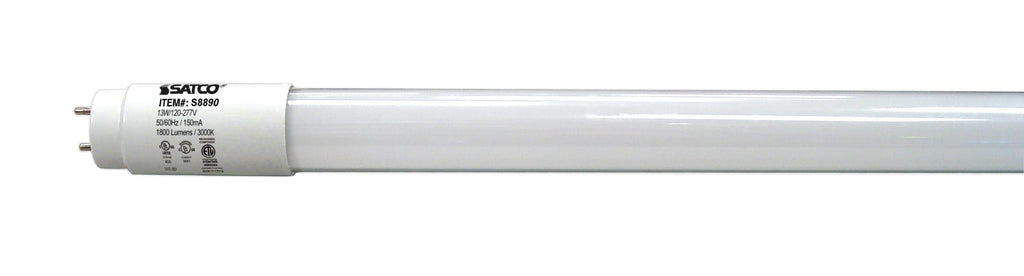 13W T8 LED Type A + Type B Medium bi-pin base 1800 lumens 3000K Warm White