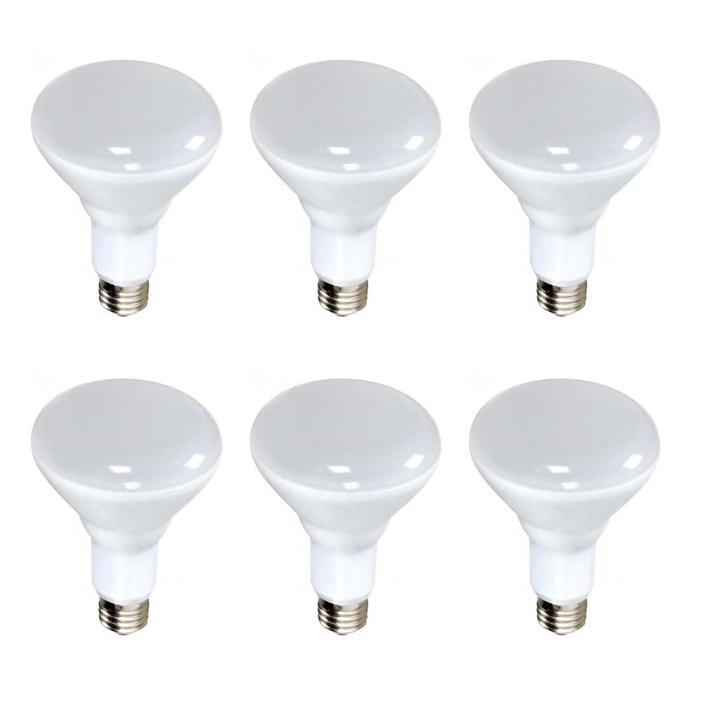 6Pk - Satco 10w BR30 LED 700Lm 4000k Cool White Dimmable Bulb - 65w Equiv