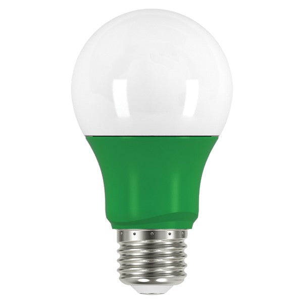 Satco S9643 2W LED Green A19 A-Shape E26 120V Light Bulb
