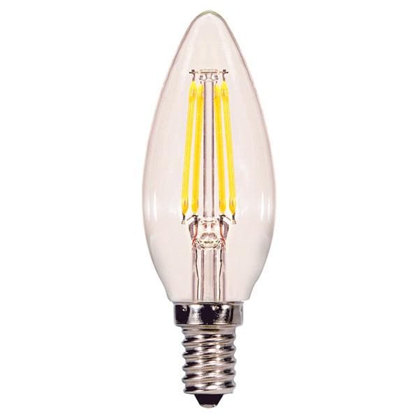 3.5w C11 LED 120v Clear E12 Candelabra base 3000K Warm White Dimmable Light Bulb