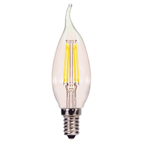 3.5w CA11 LED 120v Clear E12 Candelabra base 3000K Warm White Dimmable Light Bulb