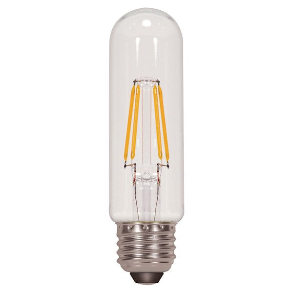 4.5w T10 LED 120v Clear E26 Medium base 3000K Warm White Dimmable Light Bulb