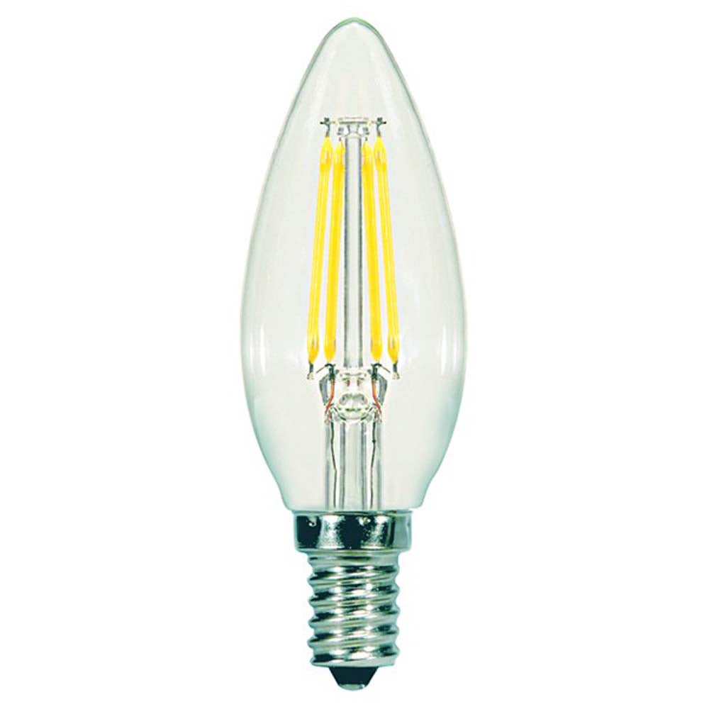 5.5w C11 LED Filament E12 Candelabra base 500Lm 2700K Warm White Dimmable Bulb
