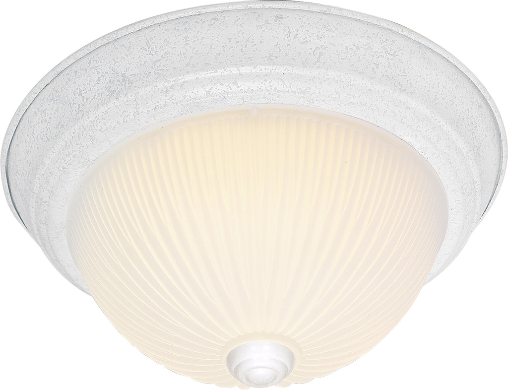 Nuvo 3-Light 15" Flush Mount w/ Frosted Ribbed Glass in Textured White Finish