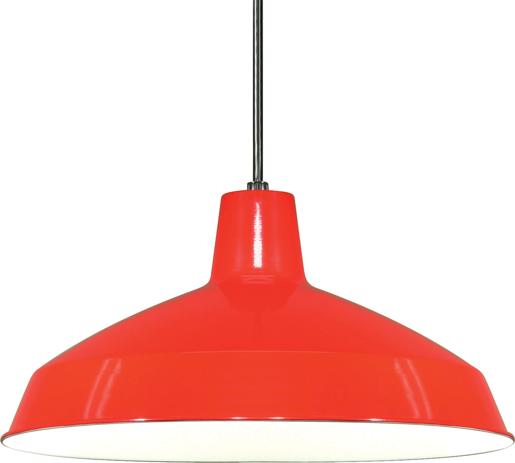 1-Light Hanging Mounted Outdoor Light Fixture in Red Finish