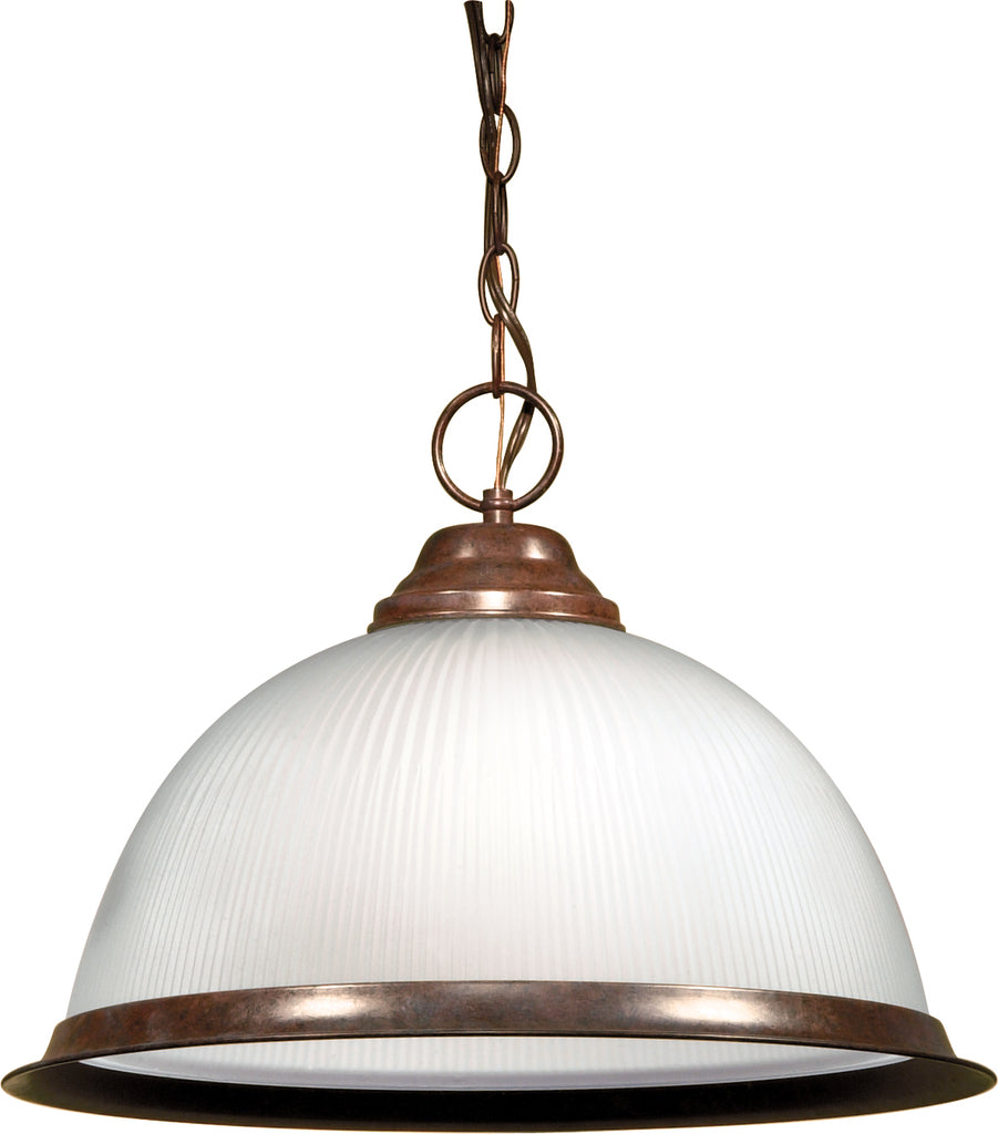 Nuvo 1-Light 15" Pendant Light w/ Frosted Prismatic Dome in Old Bronze