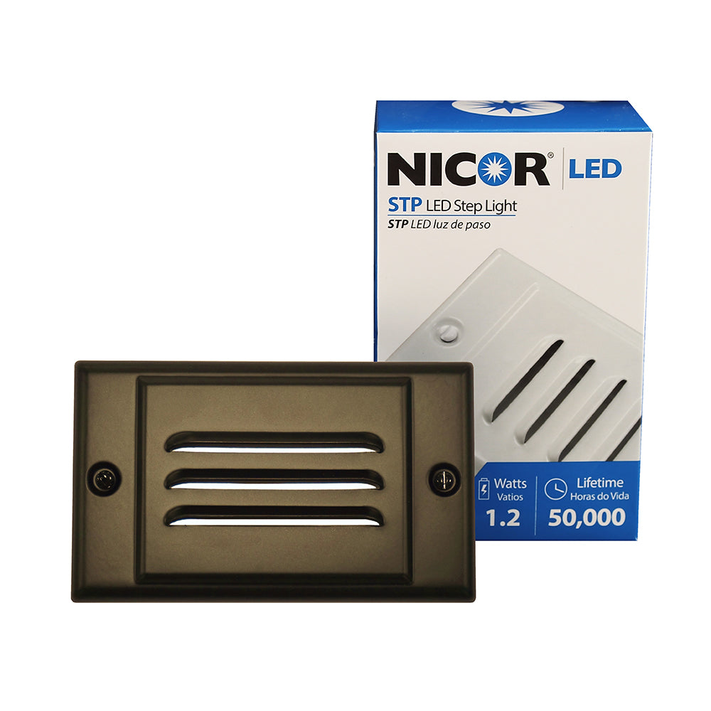 NICOR LED Step Light with Oil-Rubbed Bronze Horizontal Faceplate