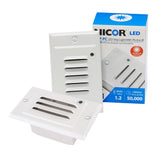 NICOR LED Step Light with Photocell Sensor Including a White Horizontal and Vertical Faceplate