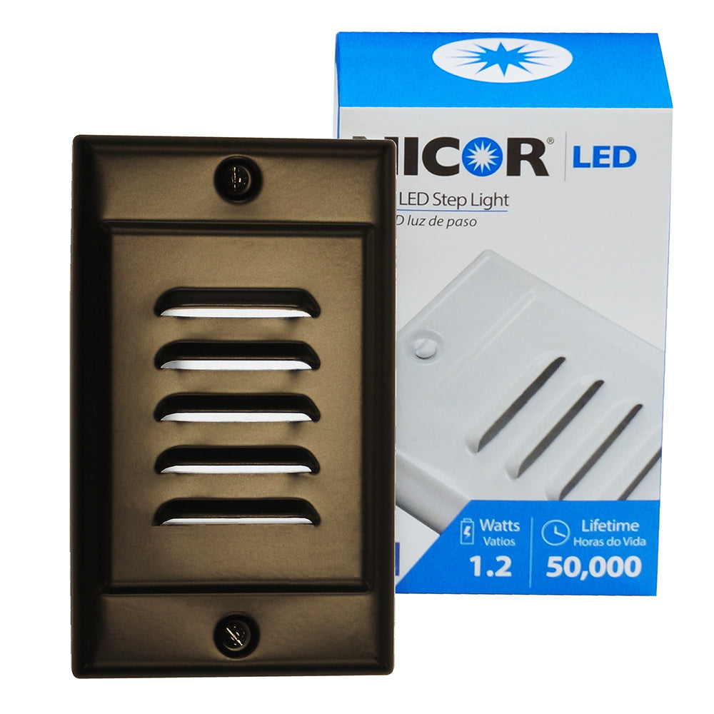 NICOR LED Step Light with Oil-Rubbed Bronze Vertical Faceplate