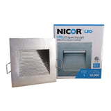 NICOR LED Square Accent Pathway Steplight, Nickel