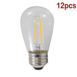 24Ft Outdoor LED String Lights 2W S14 LED Warm White Bulb w/ 12 Sockets_1