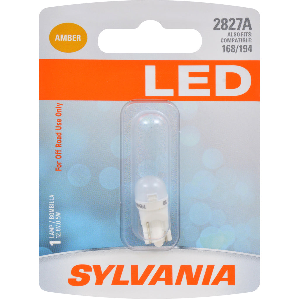 SYLVANIA 2827 T10 W5W Amber LED Automotive Bulb - also fits 168 & 194 –  BulbAmerica