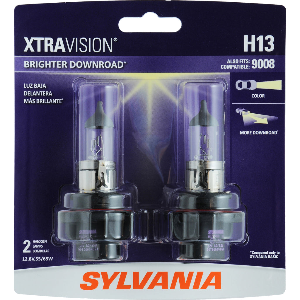 2-PK SYLVANIA H13 XtraVision Halogen Headlight Automotive Bulb