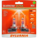 2-PK SYLVANIA H11 SilverStar Ultra High Performance Halogen Headlight Bulb