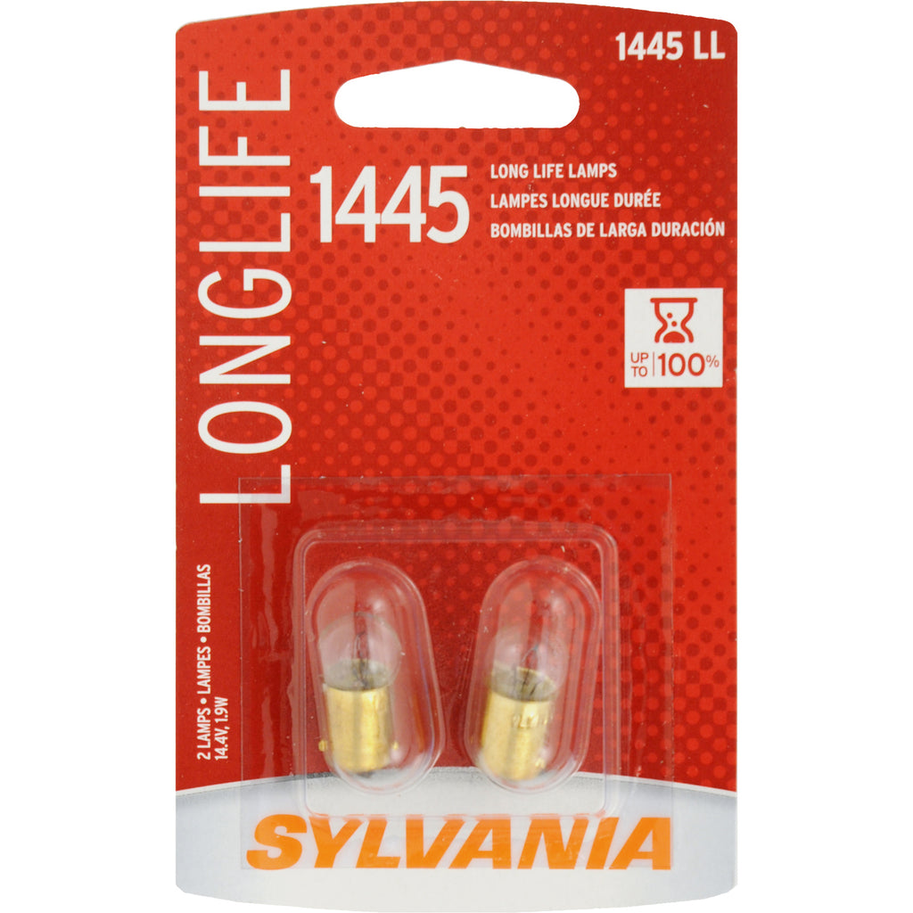 2-PK SYLVANIA 1445 Long Life Automotive Light Bulb