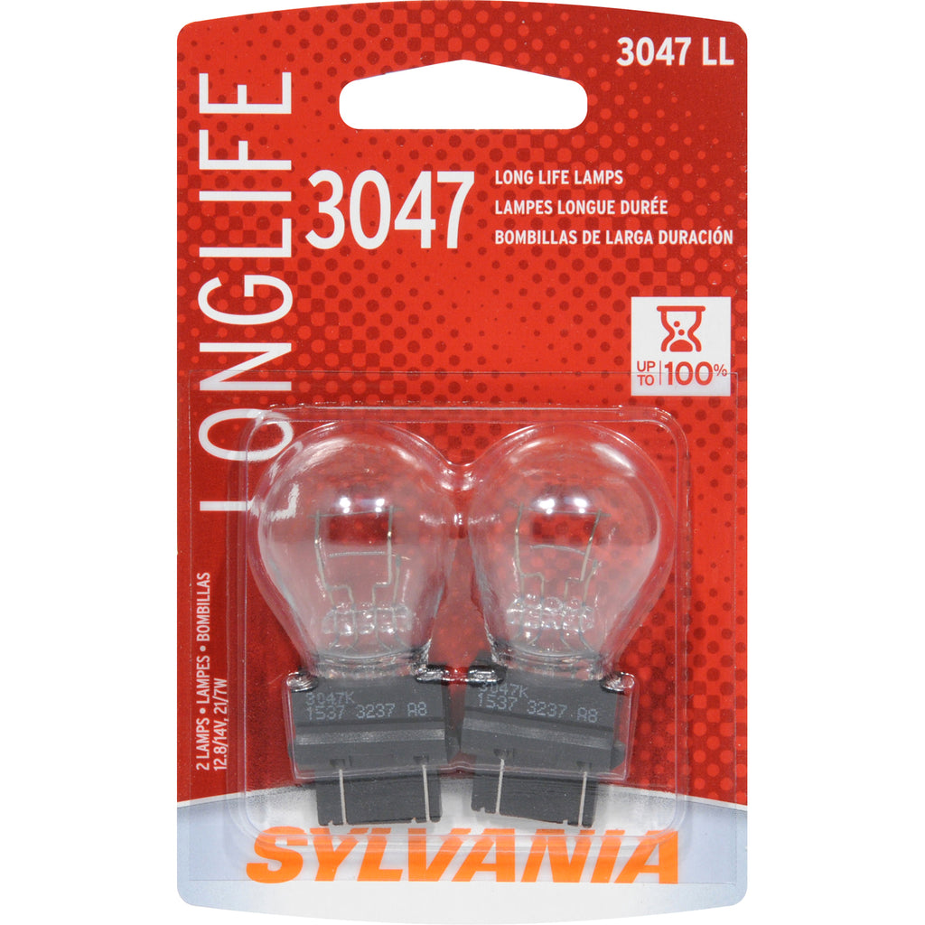 2-PK SYLVANIA 3047 Long Life Automotive Light Bulb