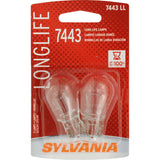 2-PK SYLVANIA 7443 Long Life Automotive Light Bulb