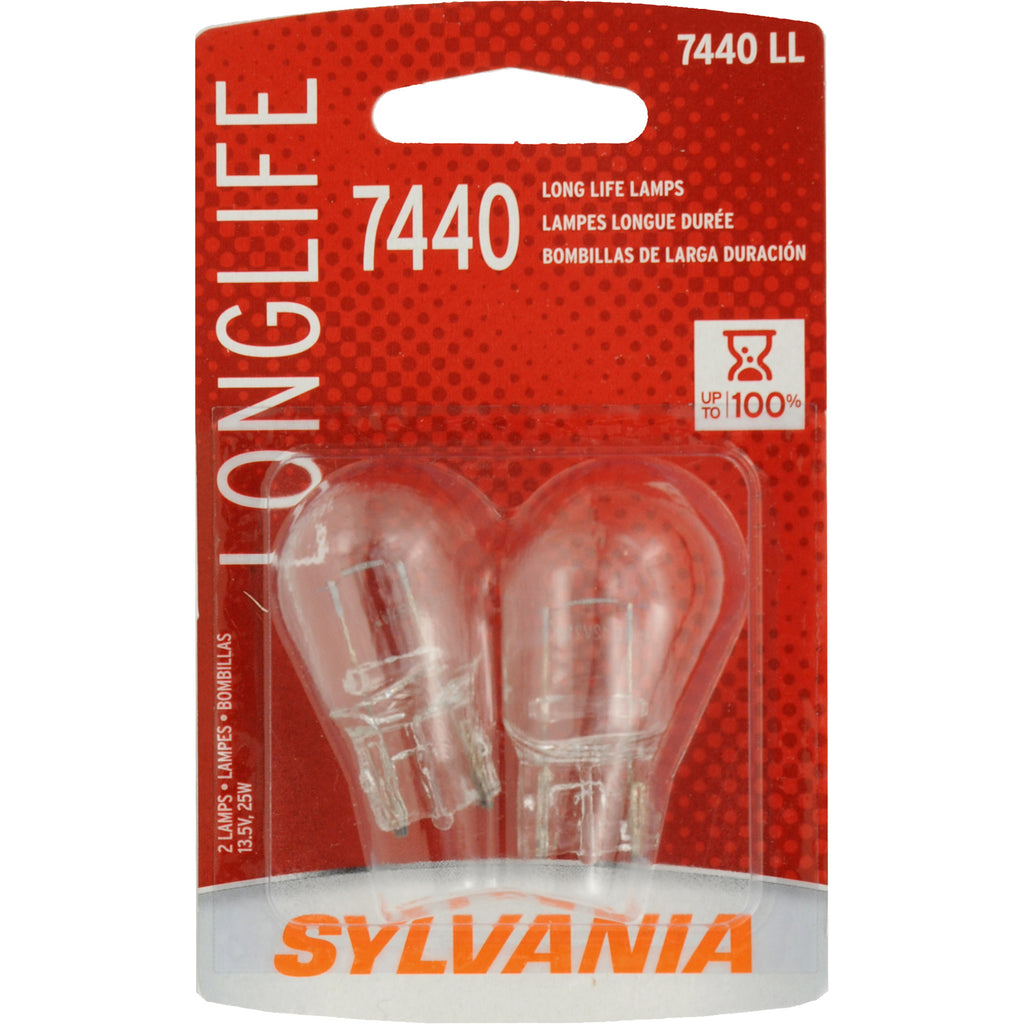 2-PK SYLVANIA 7440 Long Life Automotive Light Bulb