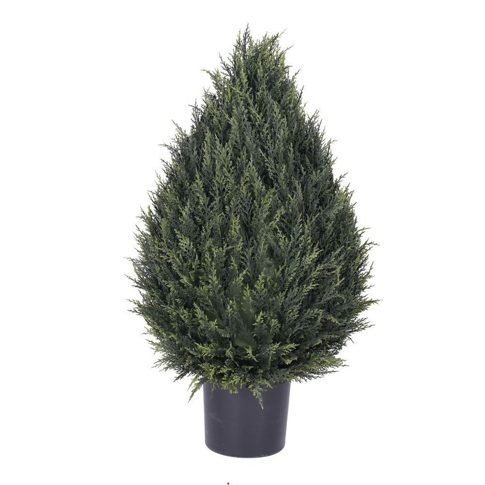 36" Artificial Cedar Pine Cone UV Resist Topiary 820 LVS Iron Frame Fixed In Pot