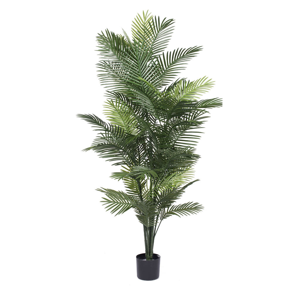 Vickerman 72" UV Resistant Artificial Robellini Palm Tree 4 Branch Pot 57 Leaves