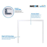 Nicor TPC Select Series 1x4 Ft. LED Troffer (3500K-5000K) - BulbAmerica