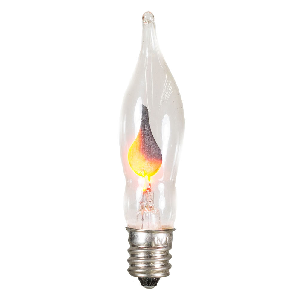 25PK - Vickerman Flickering C7 Amber Flame Bulb 3.5w Nickel Base