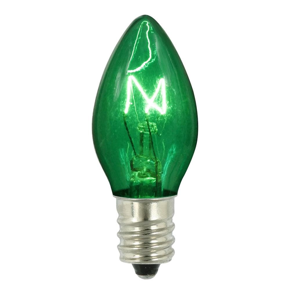 Vickerman C7 Transparent Green Twinkle 120V 5W Bulbs