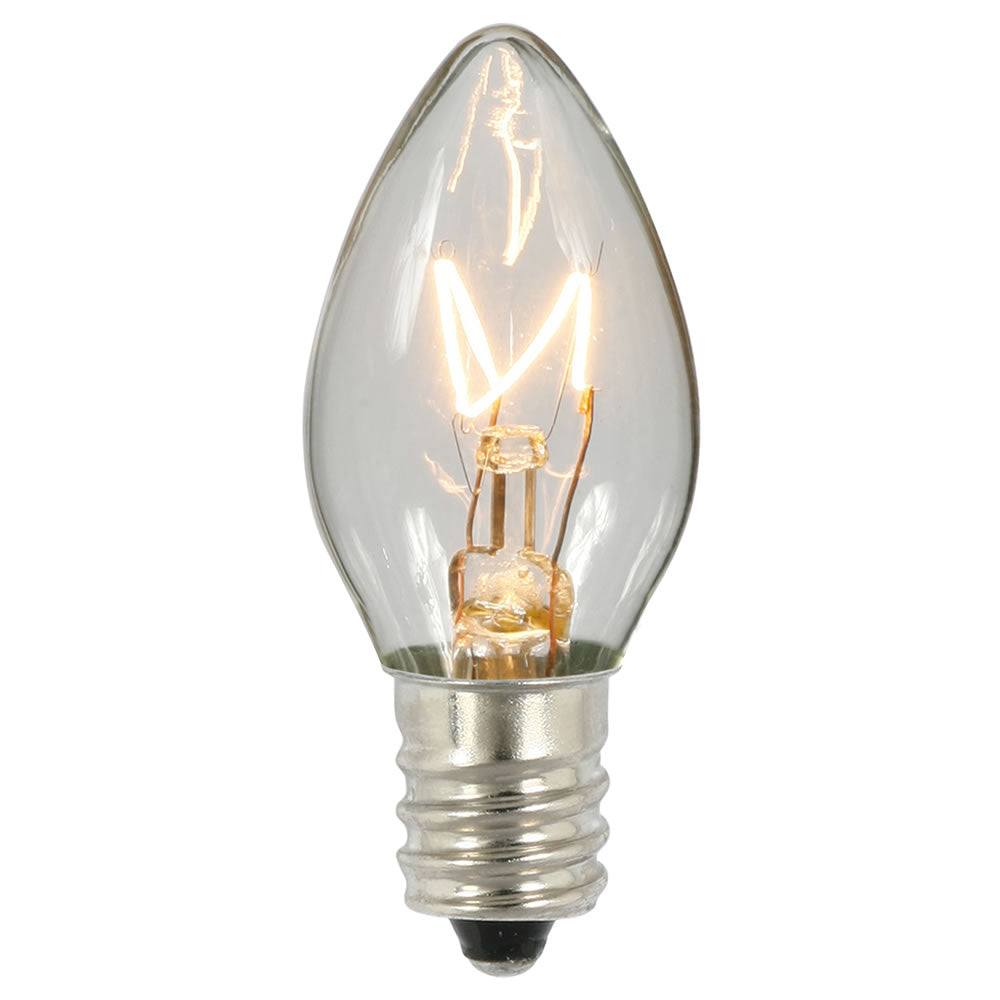 100PK - Vickerman C7 Transparent Clear 130V 5W Bulbs