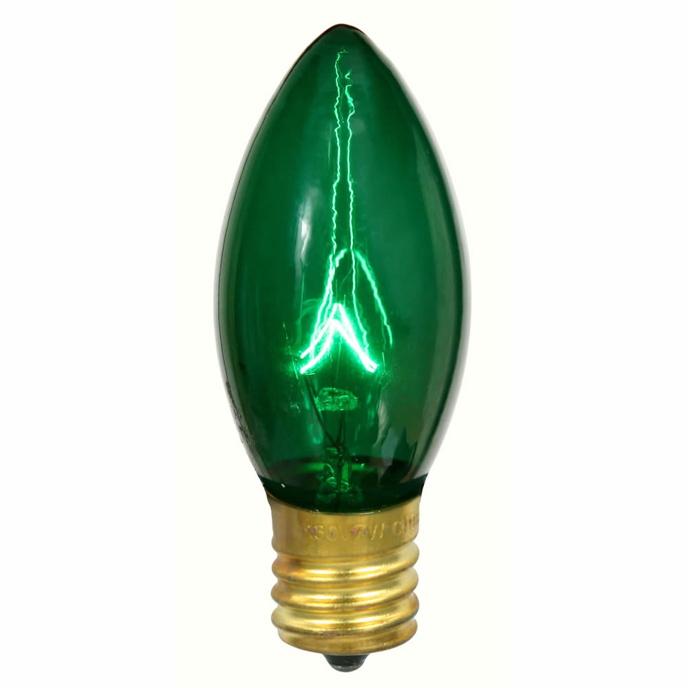 100PK - Vickerman C9 Transparent Green 7W 130V Bulb
