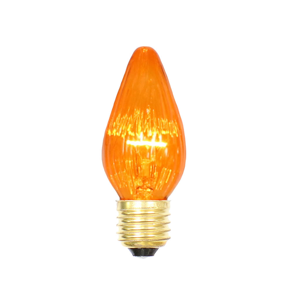 25PK - Vickerman Amber Flame Med Base 130V 25 Watt Bulbs