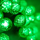 70 Green G12 LED String Lights, Green Wire, 4" Spacing