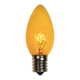 25 Bulbs - C9 Triple Dipped Transparent Yellow, 7 Watt lamp