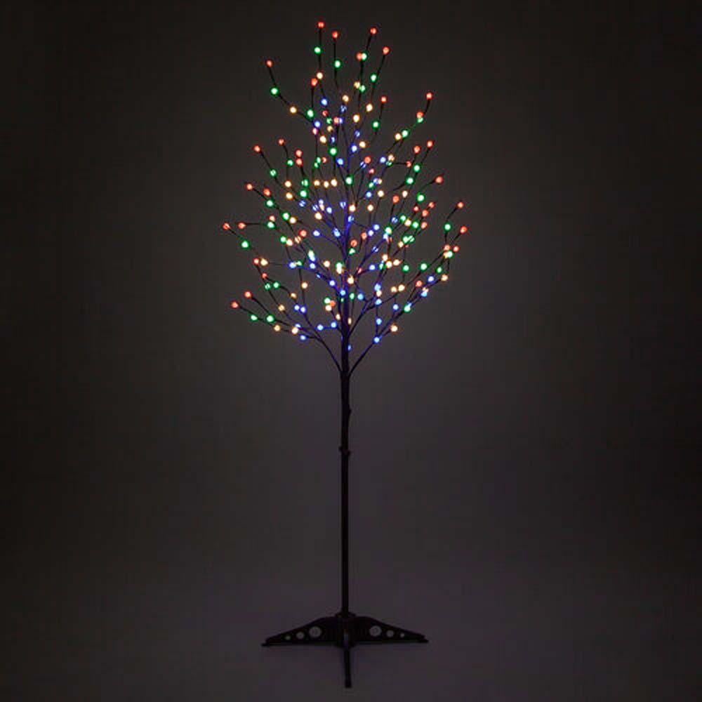 6-ft. Brown Lighted Ornamental Tree, Multicolor LED – BulbAmerica