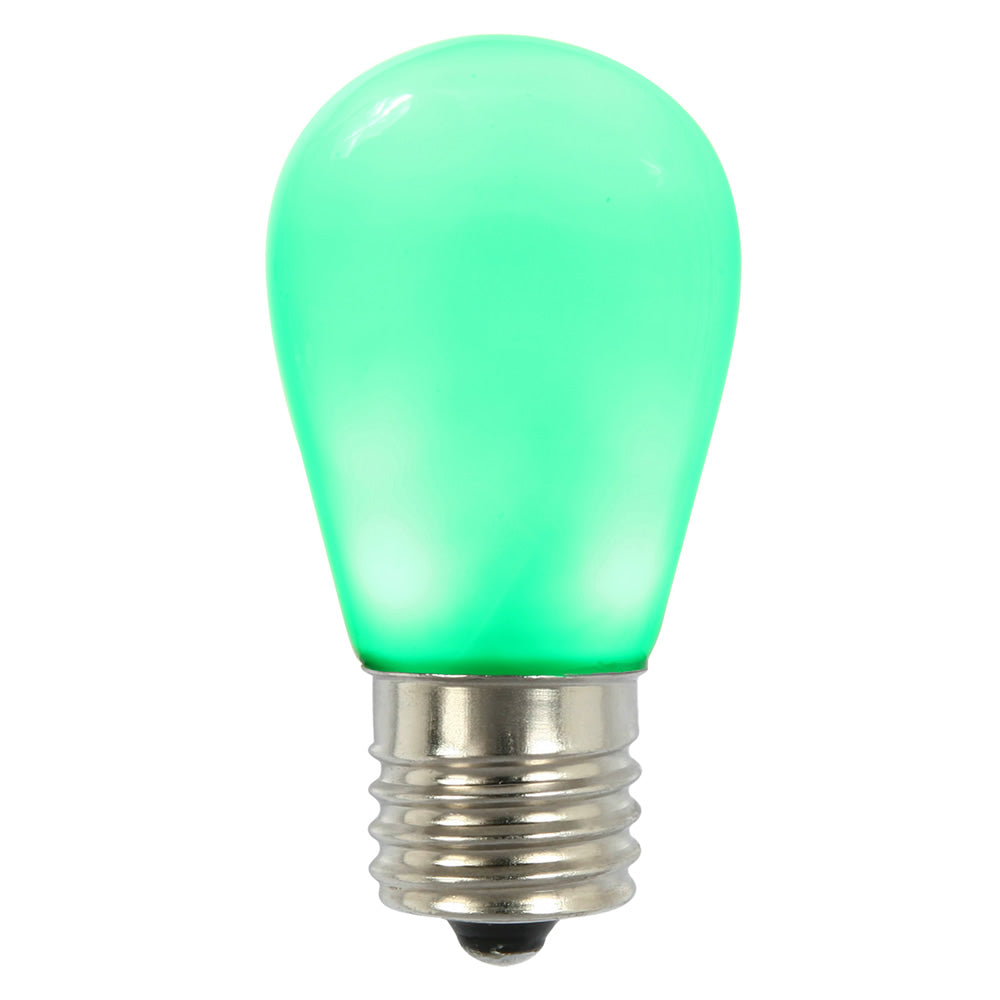 5Pk - Vickerman 1.3w 130v S14 LED Green Ceramic E26 NK Base Christmas Light Bulb