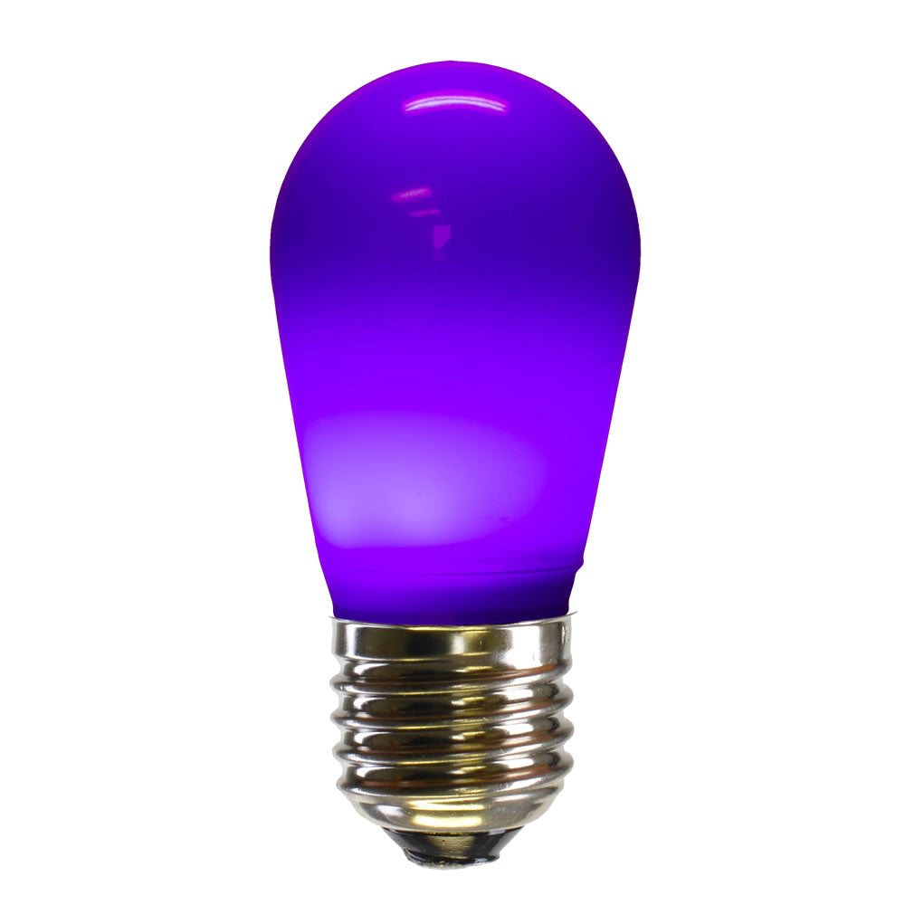 5Pk - Vickerman 1.3w 130v S14 LED Purple Ceramic E26 Base Christmas Light Bulb