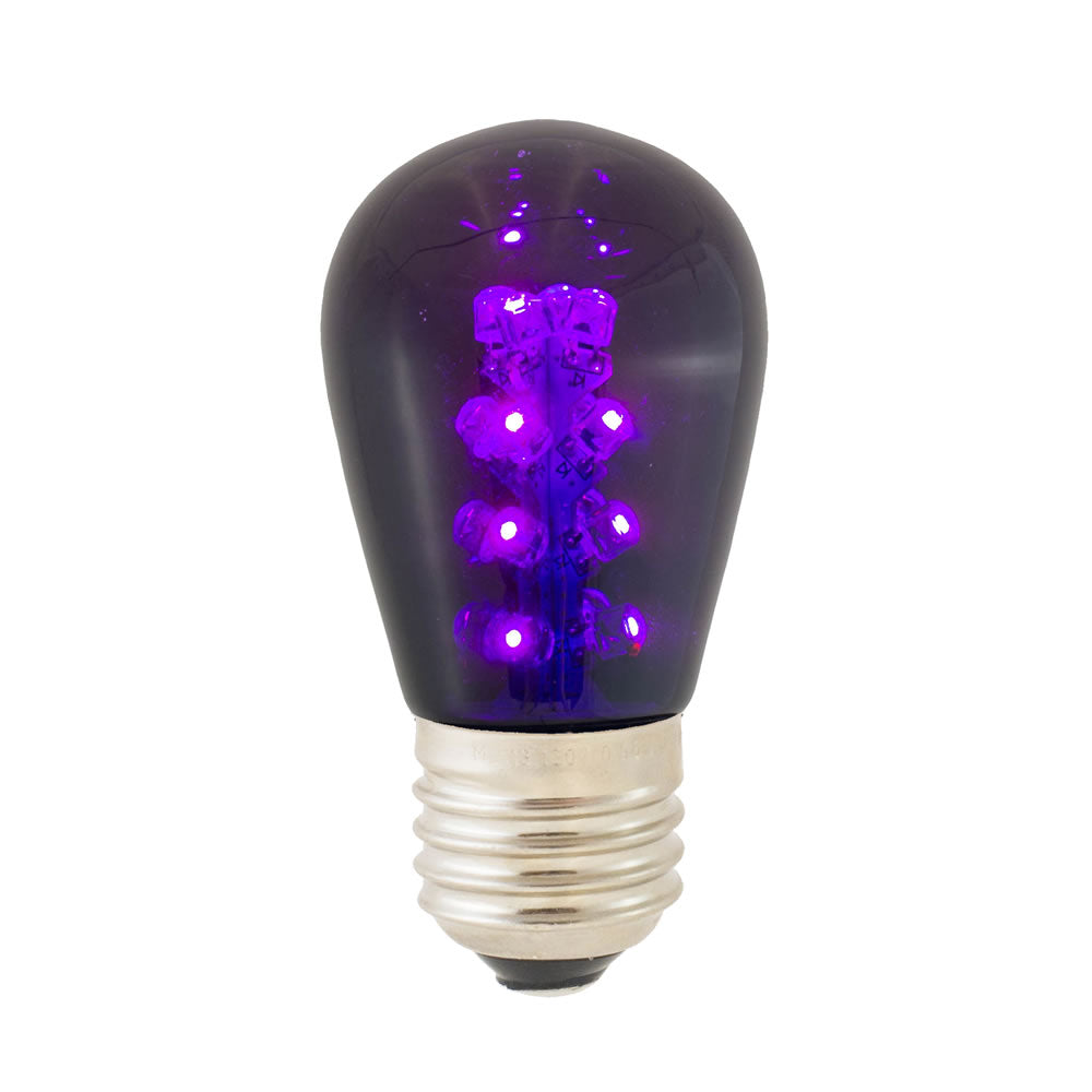 25PK - S14 LED Purple Transp Bulb E26 Nk Base