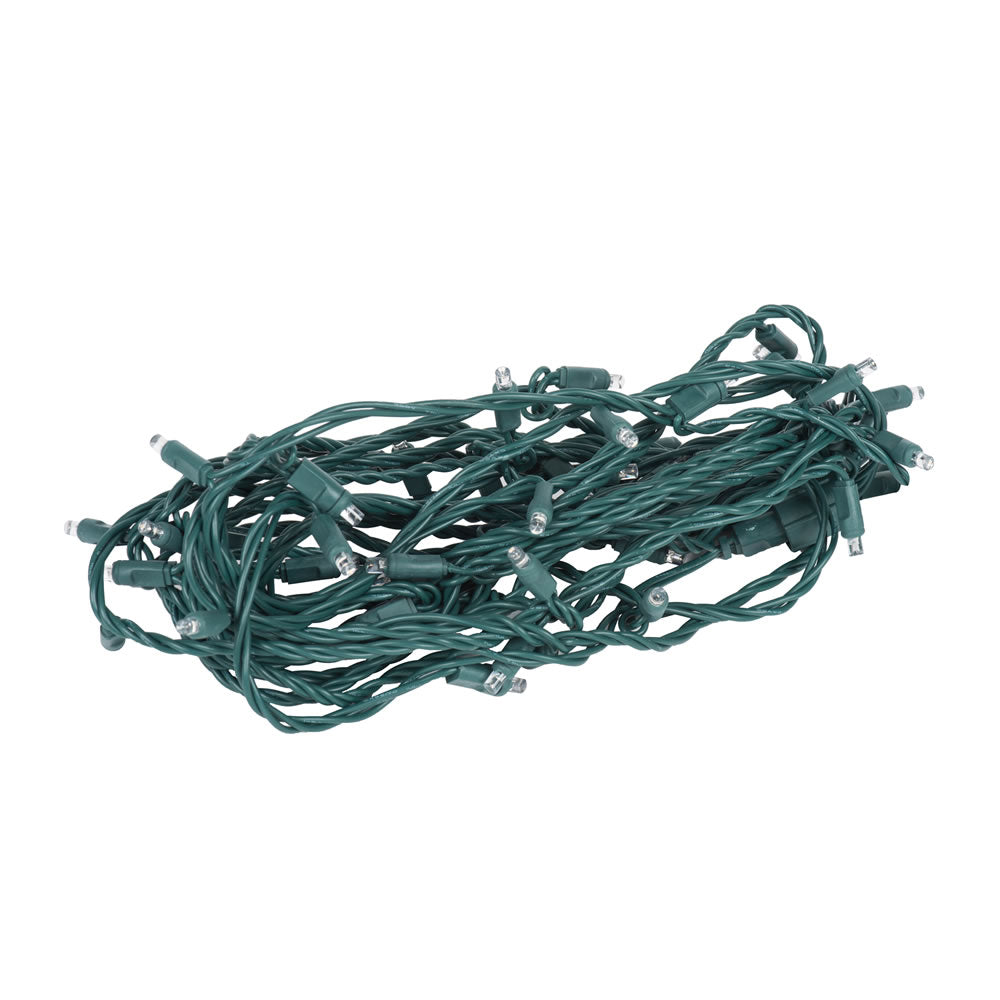 Vickerman 70Lt LED Warm White/Green Wire Wide Angle Coax Set 4-in x 23ft Long