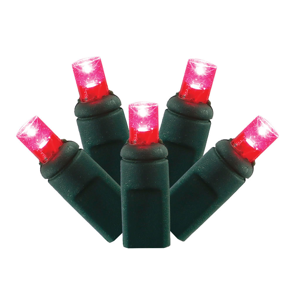 70 Magenta 5mm LED 35 ft. Green Wire Wide Angle Christmas Light Set