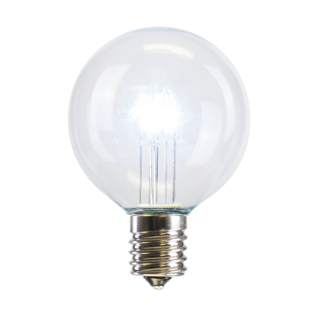 25PK - Vickerman G50 Cool White Transparent Glass LED Replacement Bulb