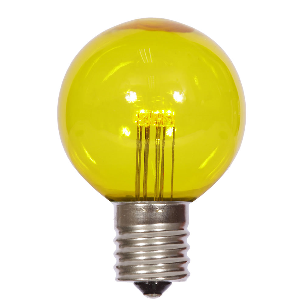25PK - Vickerman G50 Yellow Transparent Glass LED Replacement Bulb