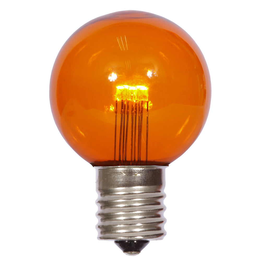 25PK - Vickerman G50 Amber Transparent Glass LED Replacement Bulb