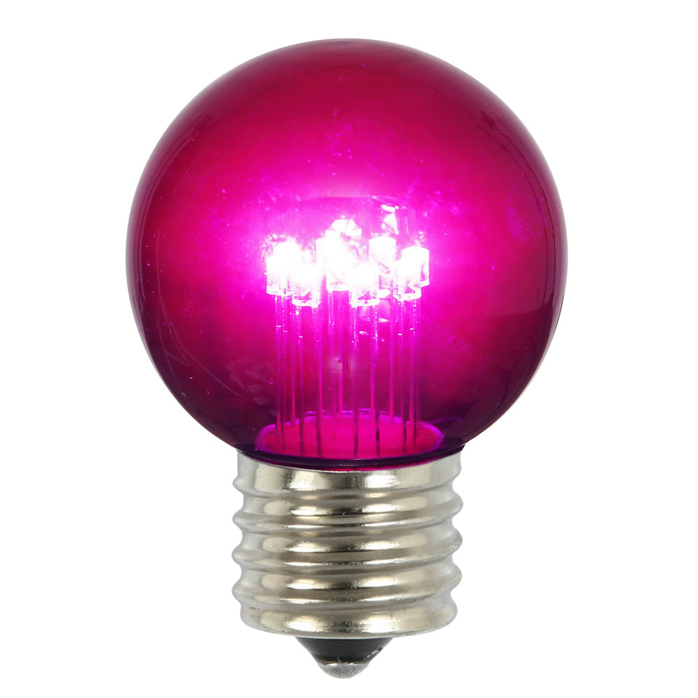 5PK -Vickerman Purple Glass G50 Transparent LED Replacement Bulb