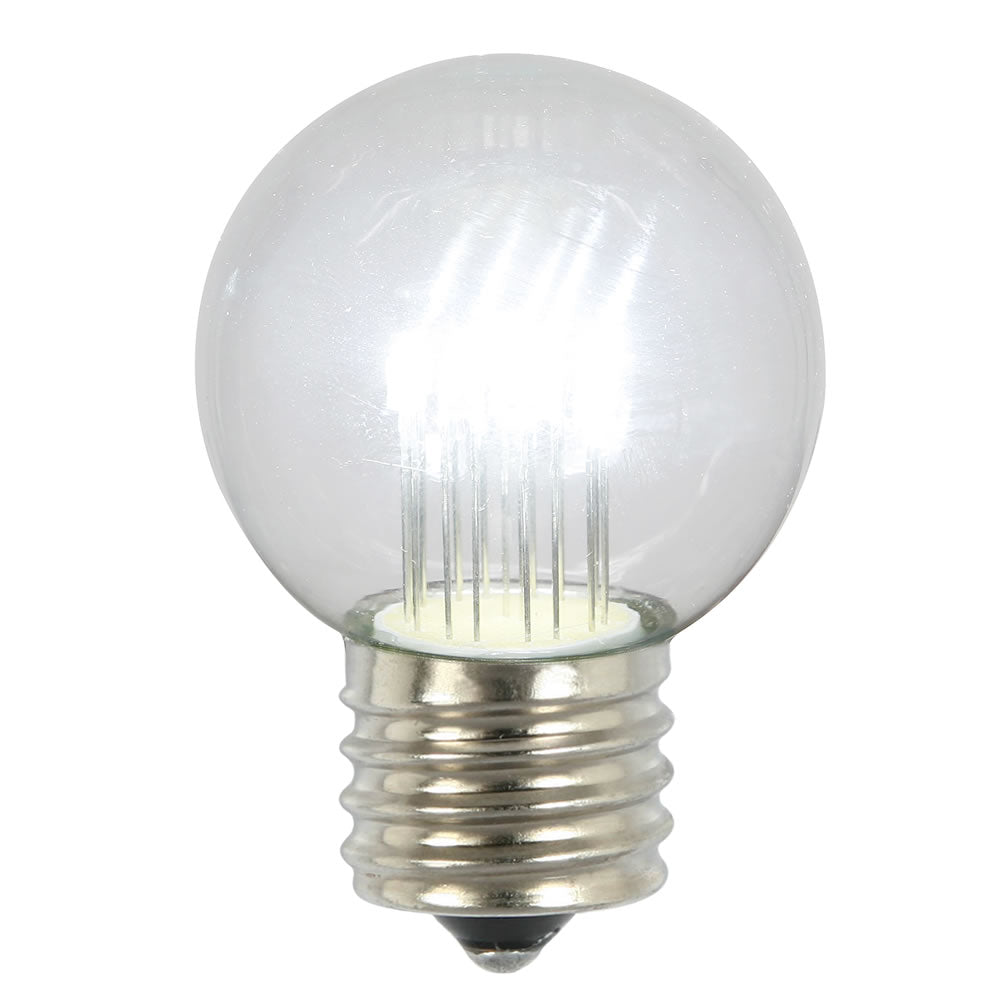 5PK -Vickerman Pure White Glass G50 Transparent LED Replacement Bulb