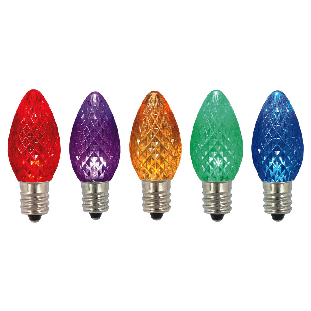 25PK - Vickerman C7 Multi Color Faceted LED Bulbs