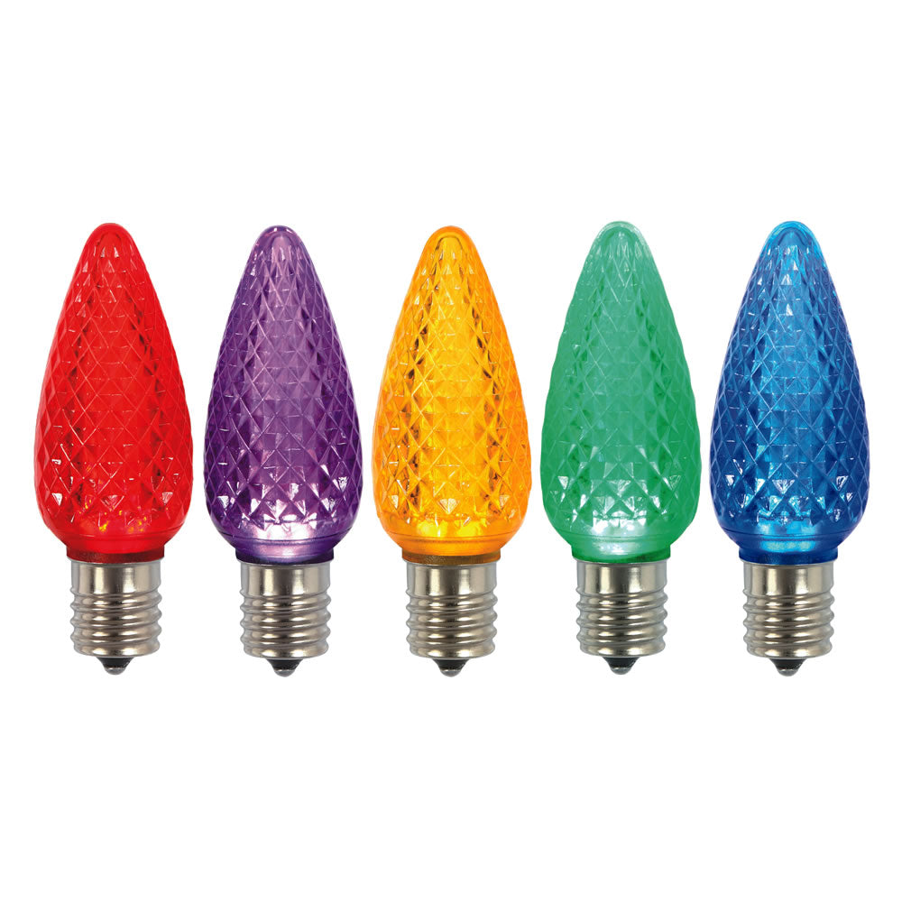 25PK - Vickerman C9 Multi Color Faceted LED Bulbs