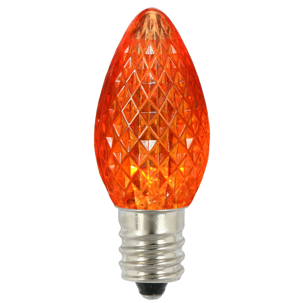 25PK - Vickerman C7 Faceted LED Orange Twinkle Bulb